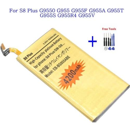 1x 4200mAh EB-BG955ABE Gold Battery For Samsung Galaxy S8 Plus G9550 G955 G955F G955A G955T G955S G955R4 G955V + Tools