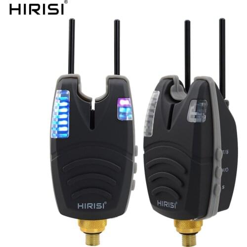 2 x Waterproof Carp Fishing Alarms with Snag Ear Bar And Rolling LED Band Fish Bite Indicator