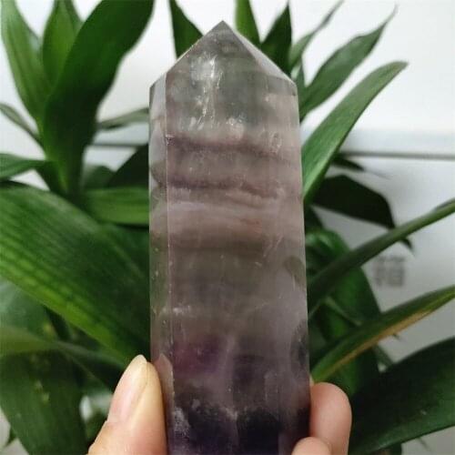 200-350g Natural Fluorite Crystal Point Quartz Tower Mineral Ornament Magic Repair Healing Wand Home Decoration