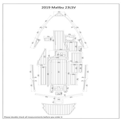 2019 Malibu 23LSV Swim Step & Cockpit Pad Boat EVA Teak Decking 1/4" 6mm