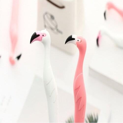 4pc Kawaii White Pink Flamingo Gelpen Creative Phoenicopeteridae Birds Stationery Office School Gel Pen Student Gift Cartoon Pen