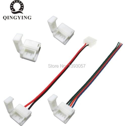 5pcs 10mm 2pin 4pin RGB / 8mm 2pin LED Strip Connector Waterproof IP65 Wire Free Welding Connectors For 3528 5050 LED Strip