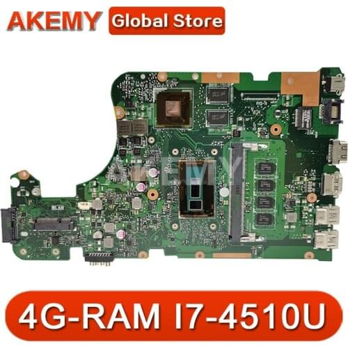 AK X555LD Laptop motherboard for ASUS X555LD X555LP X555LA X555L X555 Test onboard mainboard 4G-RAM I7-4510U