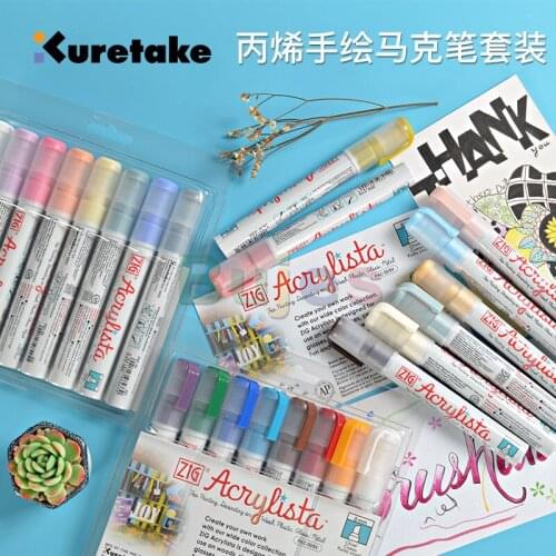 KURETKE, Acrylic Marker, DIY Hand Ledger, Graffiti Colored Pen, Highlighter,High Quality,Water Based Materials,Color Stability