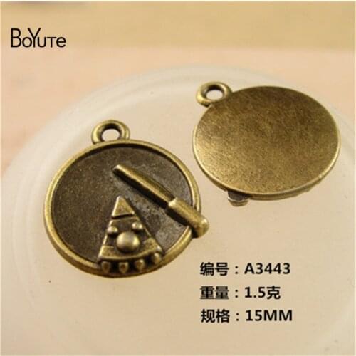 BoYuTe (50 Pieces/Lot) 15MM Cake breakfast Charms Antique Bronze Plated Zinc Alloy Charms Pendants Metal Jewelry Findings