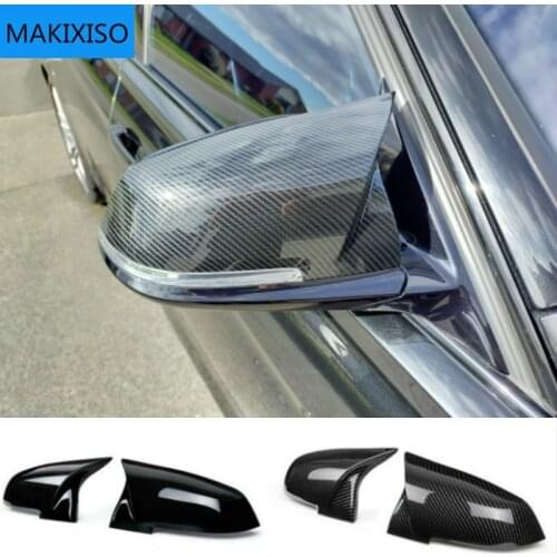 1 Pair Rearview Mirror Cover Side Wing Rear View Mirror Case Covers Glossy Black For BMW F20 F21 F22 F30 F32 F36 X1 F87 M3