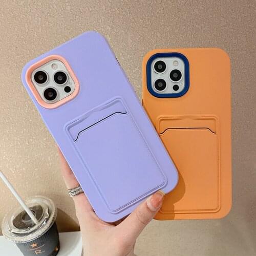 NEW Card Holder Phone Case for iPhone 12 11 Pro Max Mini SE2020 XS Max X XR 7 8 Plus TPU Wallet Soft Back Cover Shockproof Coque