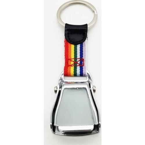 Rainbow color airplane seat belt buckle Keyring Keychain Split Ring Keyfob Key Holder Rings Women Men DIY Key Chains Accessories
