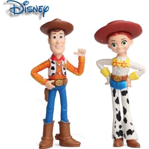 Disney 7PCS Toy Story 4 Woody Jesse Buzz Lighter Fudge Pig Bear Figue Movable Figure Toy Model Doll Statue Child Birthday Gift