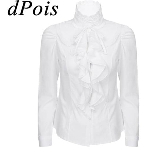 Женские рубашки с рюшами DPOIS China At AliExpress