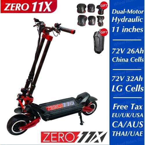 2020 Newes ZERO 11X Inch Dual Motor Electric Scooter 72V 3200W Off-road E-scooter 110km/h Double Drive Zero 11X Off Road