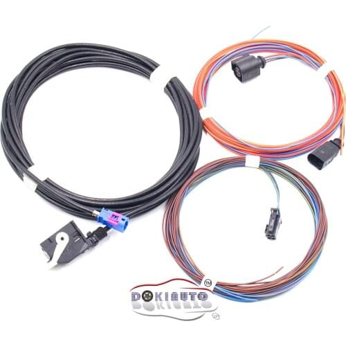 For VW Golf 6 MK6 Flip rearview View Reversing logo badge flip RGB Camera Cable Harness wire