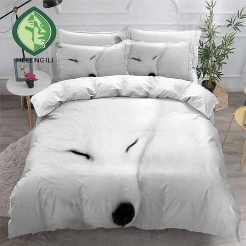 HELENGILI 3D Bedding Set Fox Painting Print Duvet Cover Set Bedclothes with Pillowcase Bed Set Home Textiles #FOX18