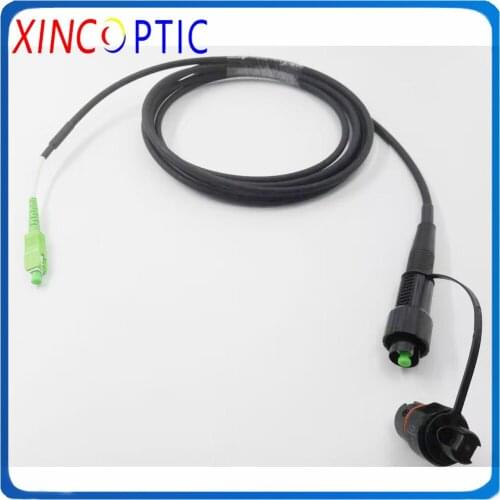 IP67 Waterproof Corning HUAWEI Mini SC/APC 1M 5.0mm Black Cable to SC/APC OptiTap Jumper Fiber Optic Connector Patch Cord