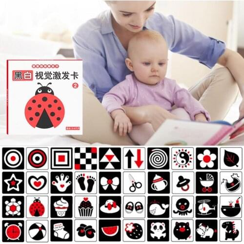 Early Education Newborn Black White Card Educational Baby Stimulate Vision Card Animal Food Flashcards For Children Cognition