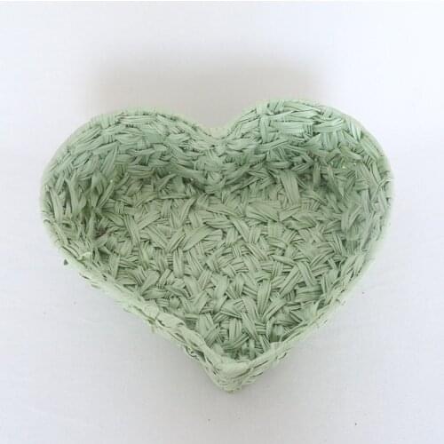 Newborn creative heart shaped weaving box photo props handmade woven basket baby photo posing box photography props