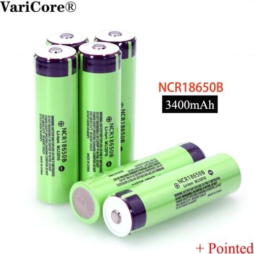 New Original 18650 3.7 v 3400 mah Lithium Rechargeable Battery NCR18650B with Pointed(No PCB) For flashlight batteries