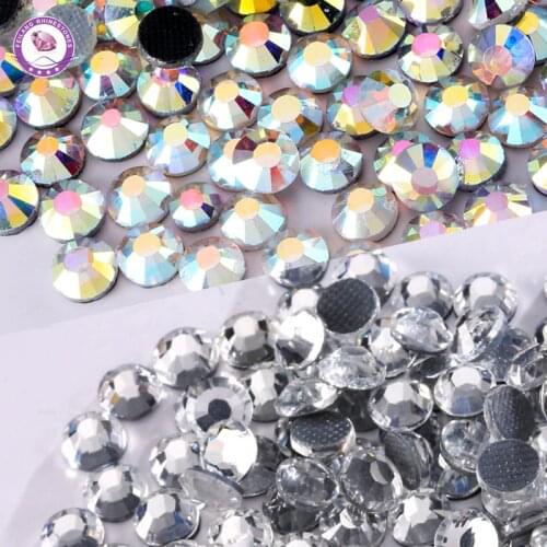 Small Crystal Rhinestones DMC Shiny Crystal AB Hotfix Flatback Rhinestone DIY Clothes Dress Design Sewn Glass 720Pcs/Bag