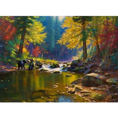 Rame DIY Painting By Numbers Lake Snow Mountain Landscape Acrylic Paint on Canvas Paint By Numbers for Home Decors