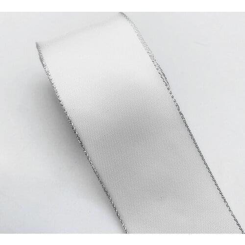 New 10mm--38mm Golden Edge Double Face Ribbon for Gift Packing Wedding Christmas DIY Bow Ribbons Crafts #01