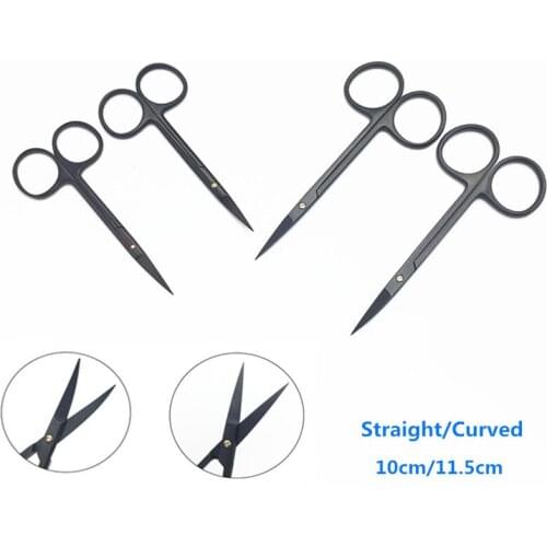 Eye scissors tungsten carbon steel porcelain PFM black handle dental Ophthalmic surgery scissors