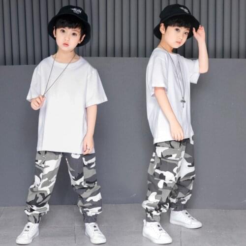 Girls Boys Hip Hop Clothing Dance Costumes for Kids Jazz Party Stage Wear Outfits Ballroom Dancing Clothes Children Dancewear LJ