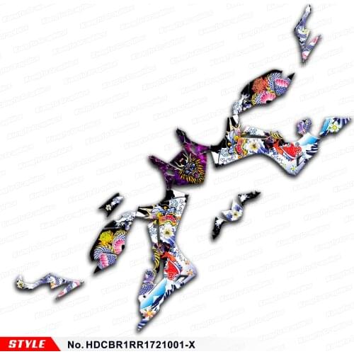 Aftermarket Racing Bike Graphics Design Custom Stickers Deco Kit for CBR1000RR 2017 2018 2019 2021, Style No. HDCBR1RR1721001-X