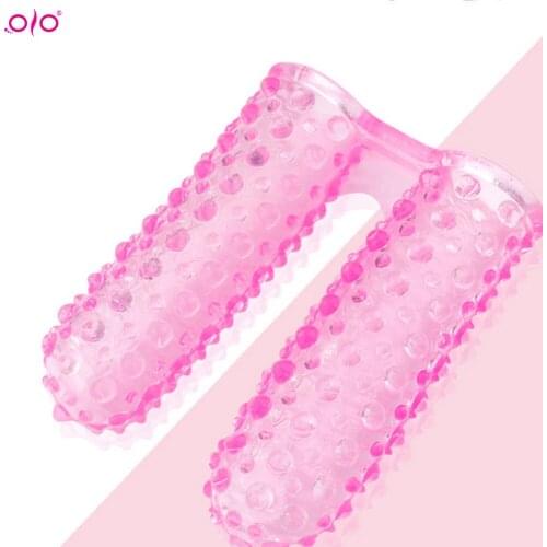OLO Sex Finger Penis Sleeve Vibrator for Woman G-Spot Vibrator Penis Vagina Clit Stimulate Masturbation Dildo Adult Sex Toys