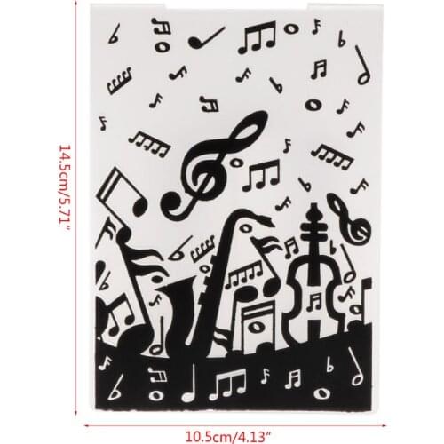 Plastic Embossing Folder Template For DIY Scrapbook Photo Album Card Paper Craft Music Note E56C