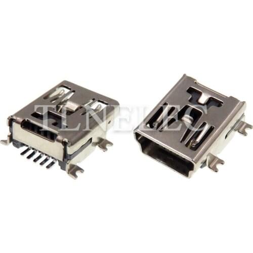 10pcs Micro USB Interface Connector 5-pin Flat Edge Plug Adaptor Mini USB Famale Socket Adaptor With Shrapnel