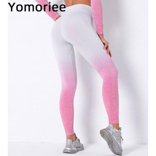 Sexy Yoga Pants For Women Gym Sport Workout Running Training Leggings Seamless High Elastic Breathable Dyeing Tights Yomoriee