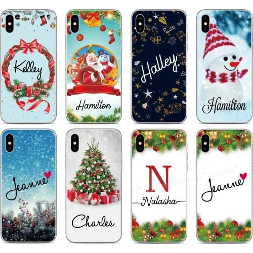 Personalized Customize Christmas Name Phone Case For Sony Xperia XZ5 5 XZ3 XZ2 XZ4 Compact 20 8 10 Plus Silicone Custom Cover