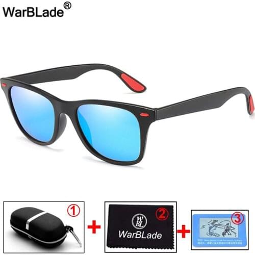 WarBLade Fashion Men Polarized Sunglasses Men Women Driving Mirrors Coating Sunglasses Frame Eyewear Male Sun Glasses With Box