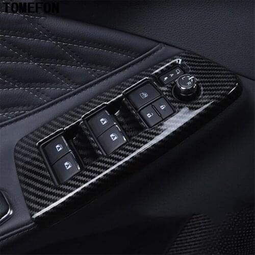 TOMEFON For Toyota Avalon XX50 LHD 2019 Car Inner Door Window Armrest Cover Glass Lift Switch Cover Trim InteriorAccessories ABS