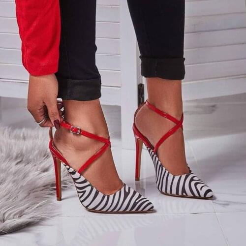 Summer Women Pumps High Heels Sexy Pointed Toe Slingback Gladiator Flock Party Dress Shoes For Lady Thin Heels Pump 698yh65