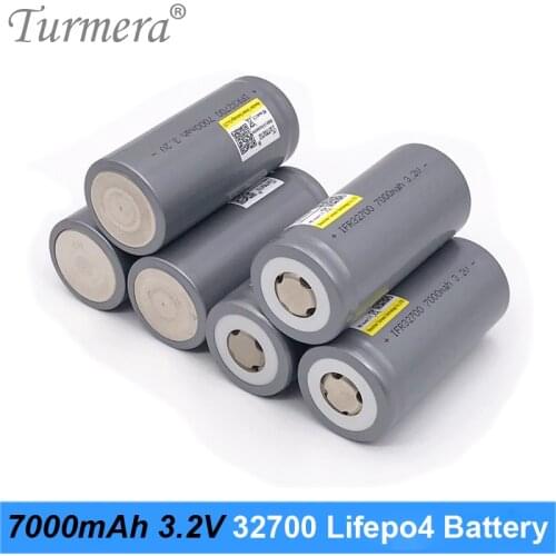Turmera 32700 7000mAh Lifepo4 Battery 3.2V 33A 55A Current for Solar Panel System Electric Boat and Uninterrupted Power Supply A