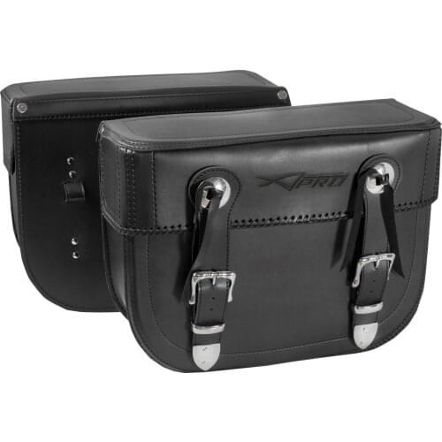 Custom Bobber Chopper Biker black universal motorcycle side bags saddle bags