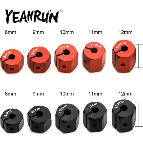 Universal OD 12mm Aluminum Alloy Metal Wheel Hub Hex Drive Adaptors for 1:10 RC Crawler Car Truck Parts 8/9/10/11/12mm Thickness