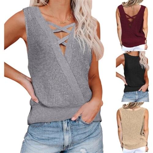 Women Summer Loose Casual Camis Tops Sexy Streetwear Tees Female Knitted Tees Pullover Tops Hollow Out Women Clothes Camis