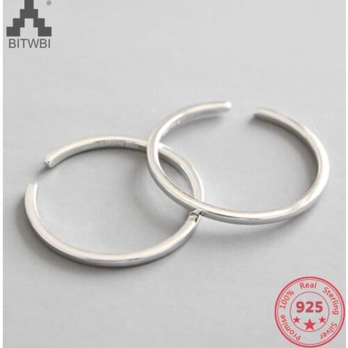 Factory Price 100% 925 Sterling Silver Fashion Minimalism Open Ring Couples Fine Jewelry for Female
