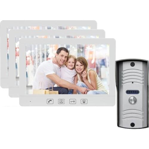 ZHUDELE Security 10" Color Monitor Security Doorbell Home Familie Door Access Control Video Intercom Interphone Door Phone Kits