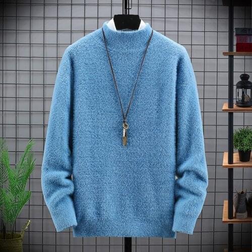 Winter Mens Christmas Sweaters Male Knitwear Cashmere Sweater For Man Warm Turtleneck Clothing Cotton Casual Wool Pullovers