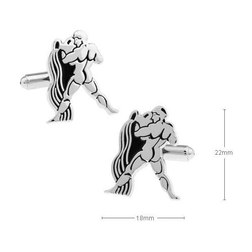 10pairs/lot Silver Aquarius Cufflinks Copper Made Cuff Links Shirt Cuff Button Mens Jewelry Gift Wholesale