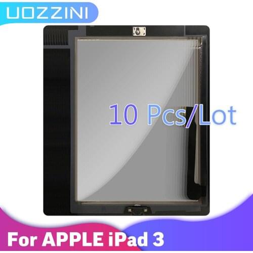10pcs For iPad 3 A1416 A1430 A1403 Touch Screen Digitizer Sensor Glass Panel Tablet Replacement For iPad 3 Screen No/With Button