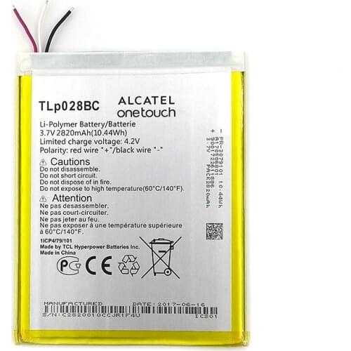 100% Original TLp028BC/TLp028BD 2820mAh Battery For Alcatel Tab pixe 3 Mobile Phone Latest Production Battery+Home Delivery
