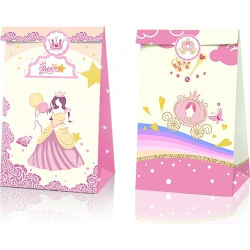 12pcs Paper Candy Box Princess Favor Bag Baby Shower Gift Box Birthday Party Decorations Kids Wedding Favors and Gifts