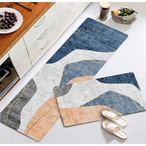 2pcs Long Kitchen Rugs Non-Slip Floor Mat Bedroom Entrance Doormat Living Room Carpet Bathroom Rugs Hallway Floor Area Mat