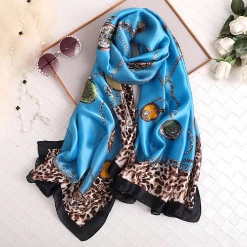 2021 Classic Women Silk Scarf Female Scarves Fashion Ladies Beach Wrap Chiffon Shawl Sunscreen Soft Bandanna Foulard Muffler