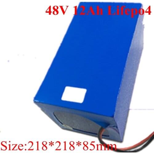 48V 12Ah LiFepo4 Battery Pack for Electric Motorcycle Electric Bike Rickshaw Scooter Ebike Tricycle with BMS Charger