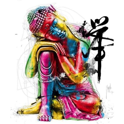 5D DIY Diamond Painting Buddha Resin Round Mosaic Diamond Embroidery Buddha Icon Needlework Pattern Decorative Paintings